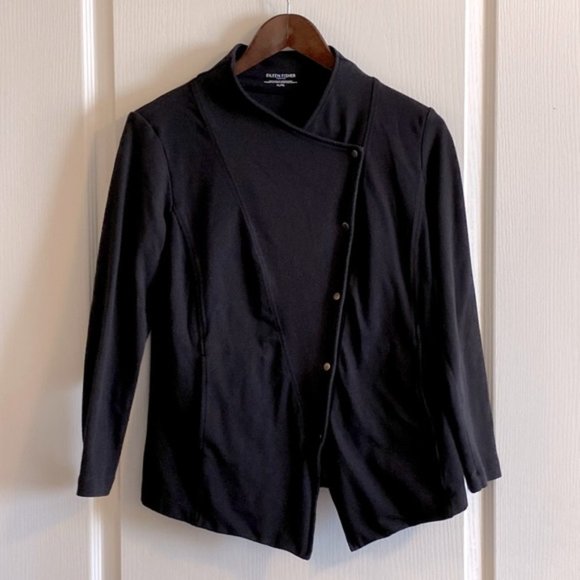 Eileen Fisher Petite Angle Button Sweater - Size PL - Picture 1 of 10
